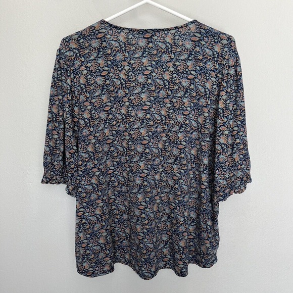 Lucky Brand Floral Button Peplum Top - Picture 6 of 6